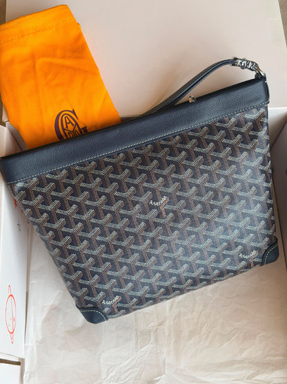Goyard Pouch - Navy & Brown