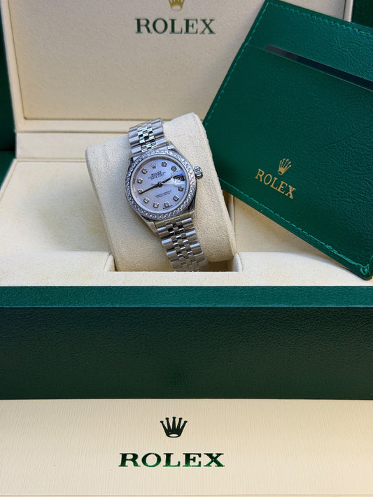 Rolex Watch - Silver & White