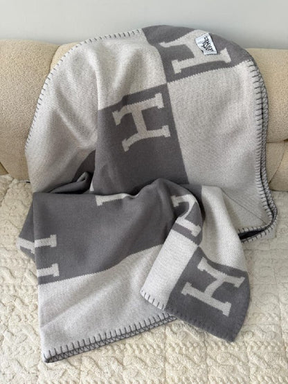 Hermès Blanket H Block - Grey