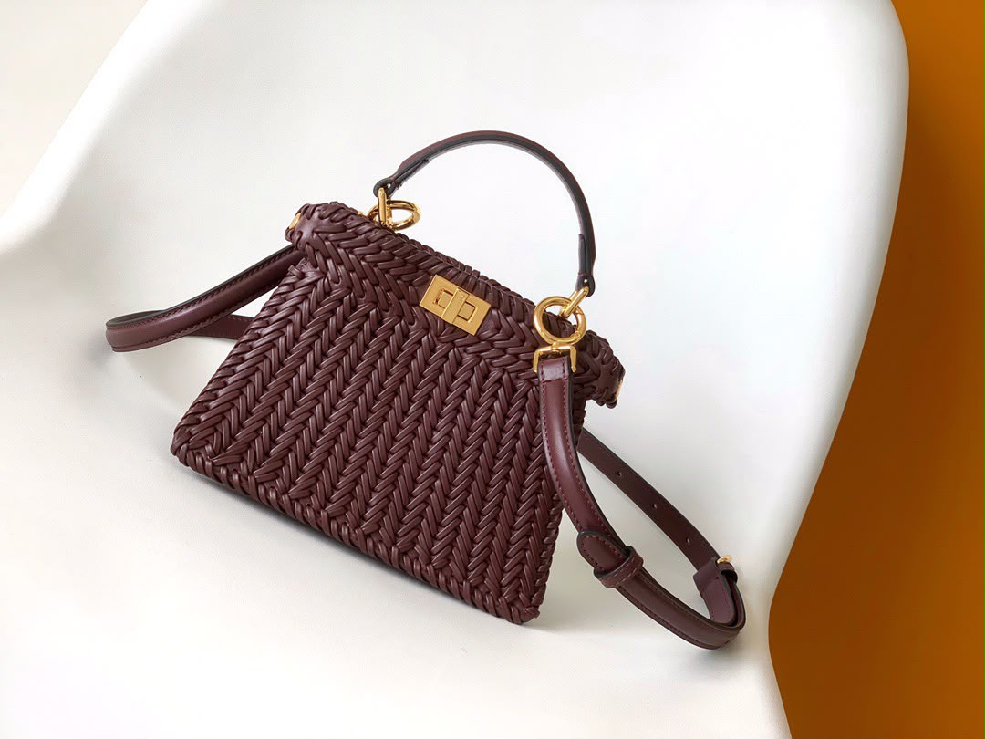 Fendi Peekaboo Handbag - Burgundy