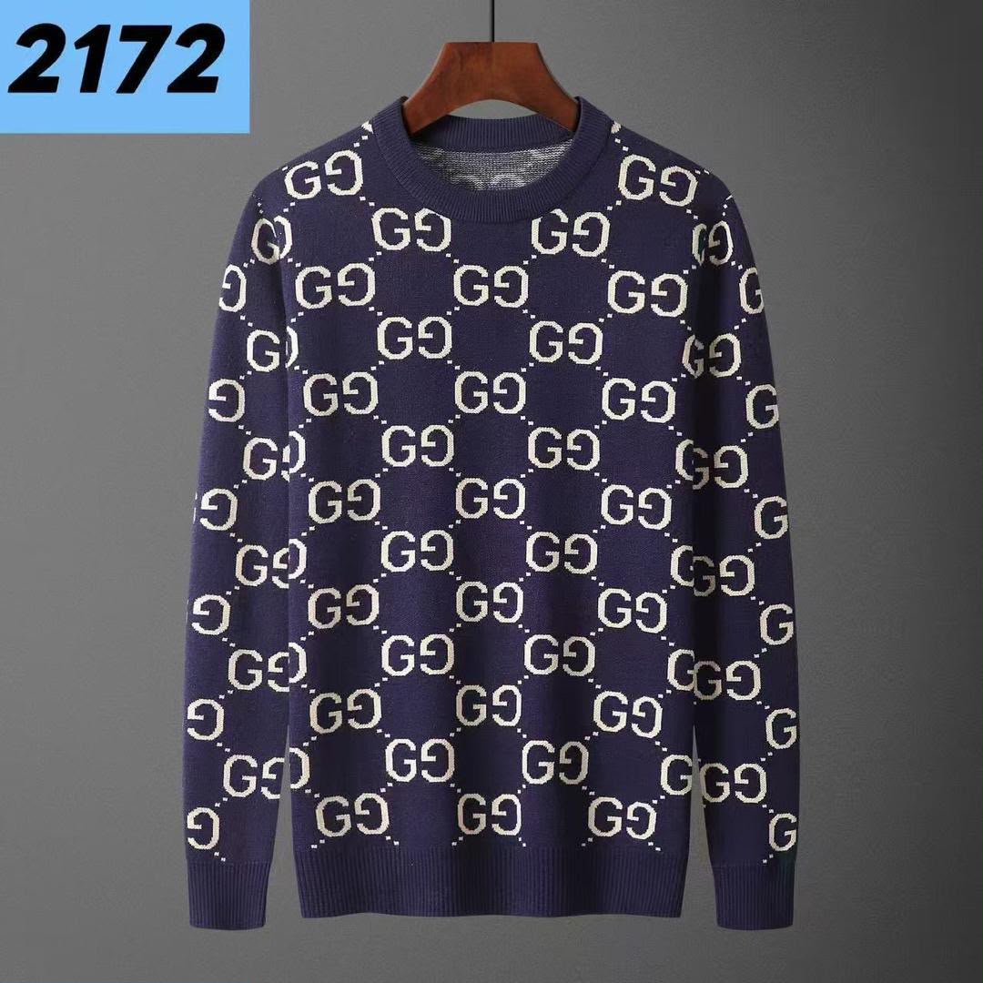 Gucci Sweater Large GG Motif - Navy