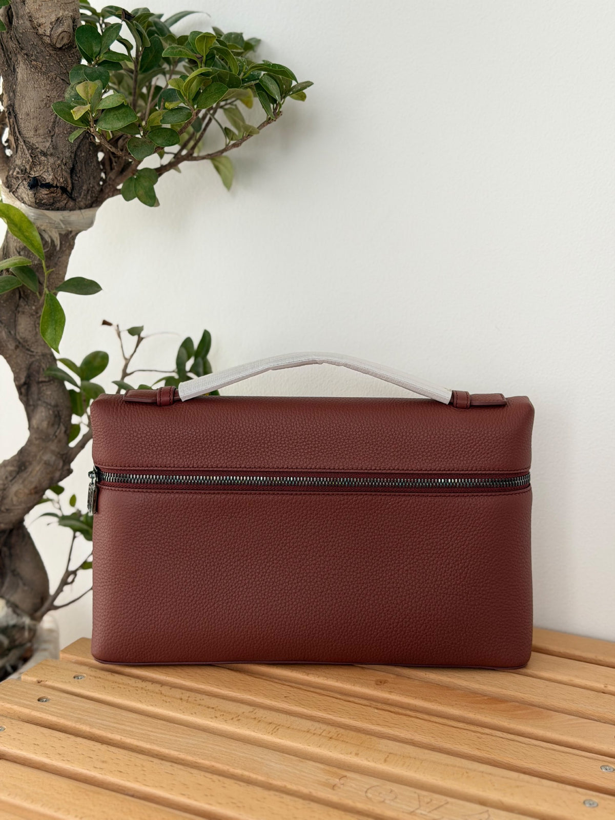 Loro Piana Top-Handle Laptop Bag - Burgundy