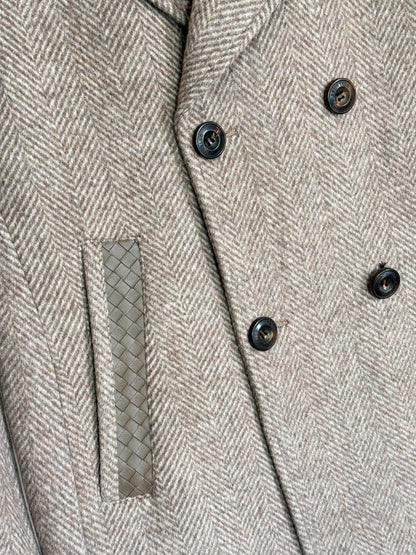 Brunello Cucinelli Double-Breasted Coat - Beige, Dark Grey