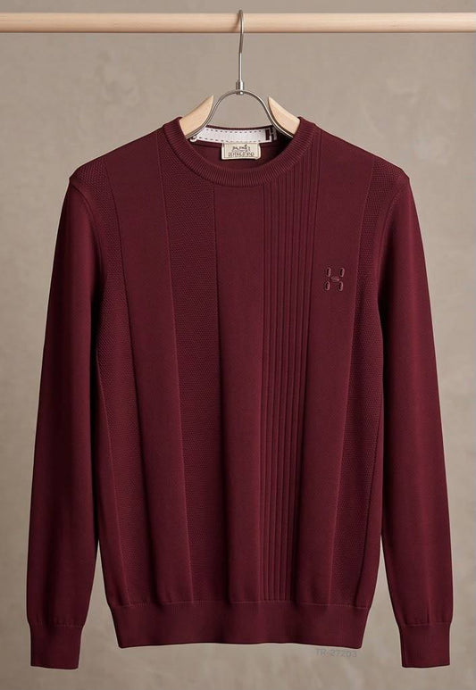 Hermès Panelled Sweater - Burgundy
