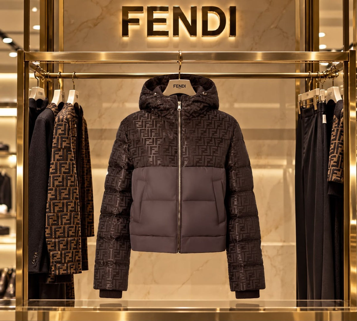 Fendi Hooded Jacket - Brown