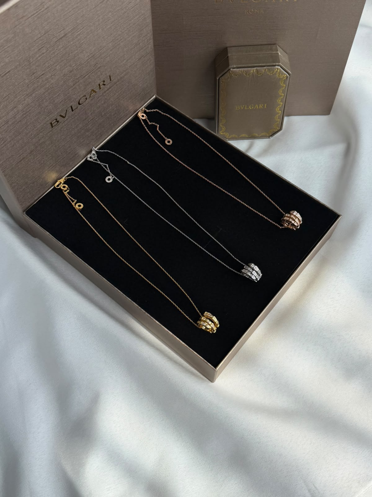 Bulgari Crystal Sphere Necklace - Gold, Silver, Gold Rose