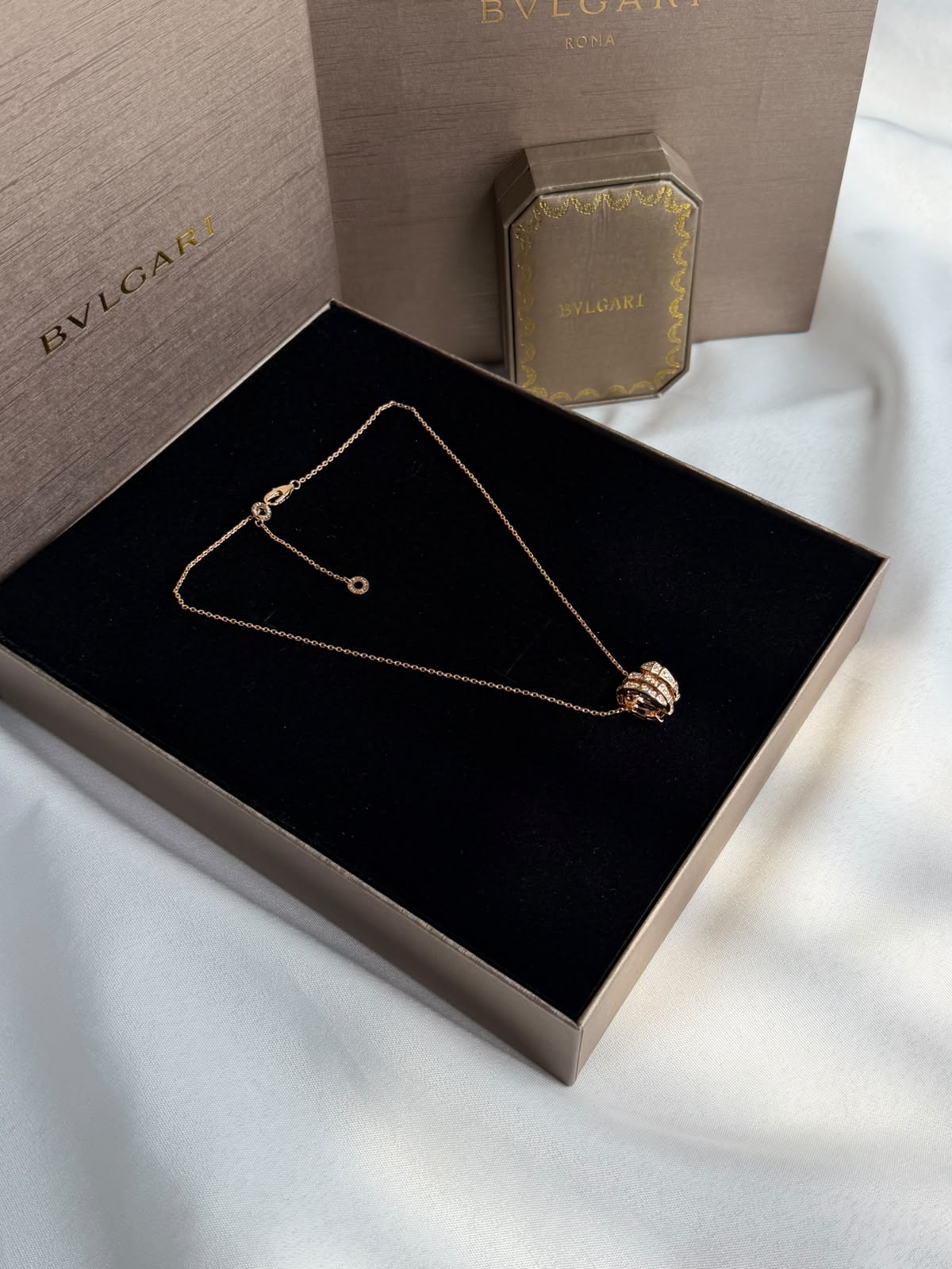 Bulgari Crystal Sphere Necklace - Gold, Silver, Gold Rose
