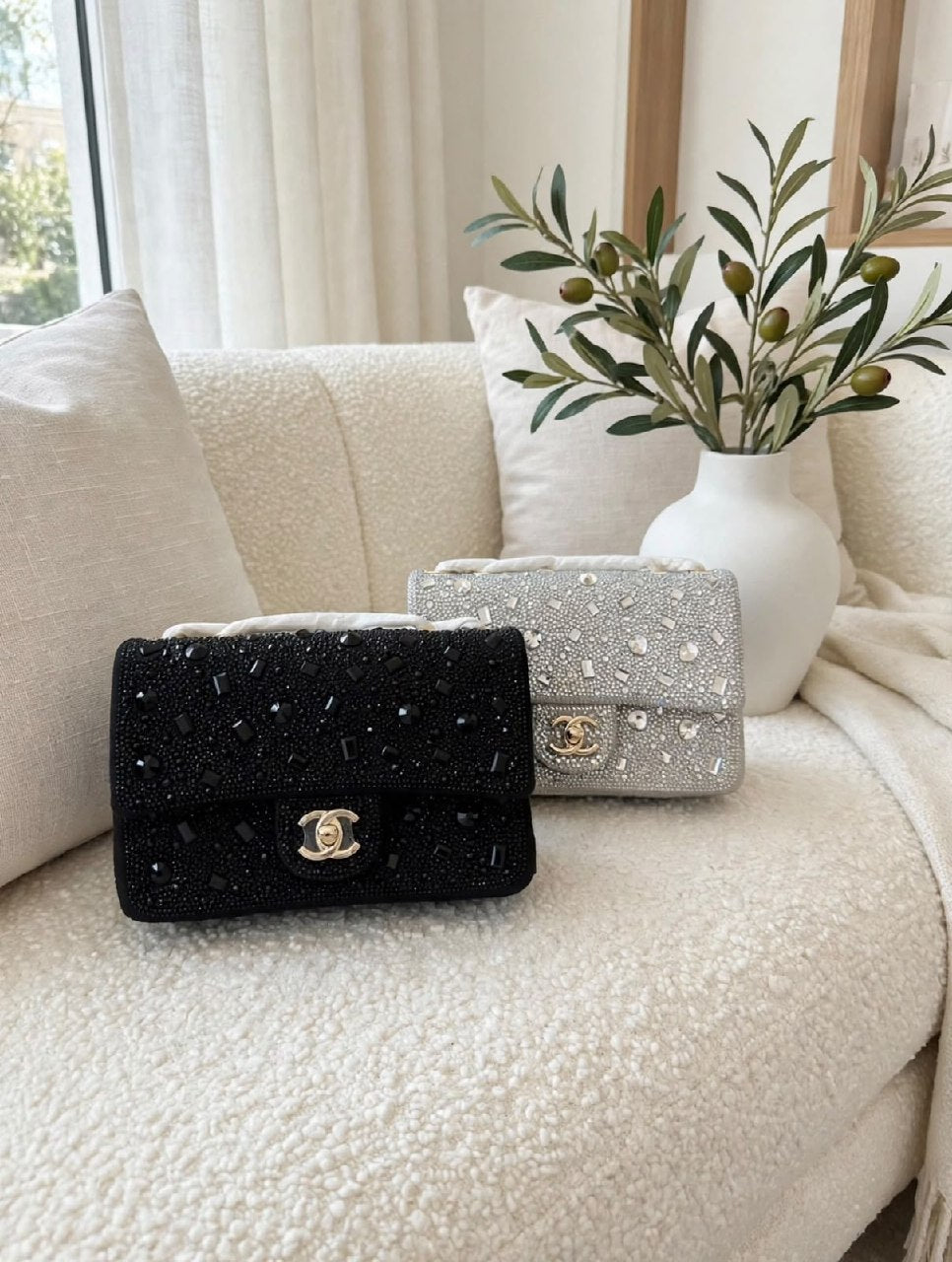 Chanel Rectangular Flap Shoulder Bag - Black, Silver