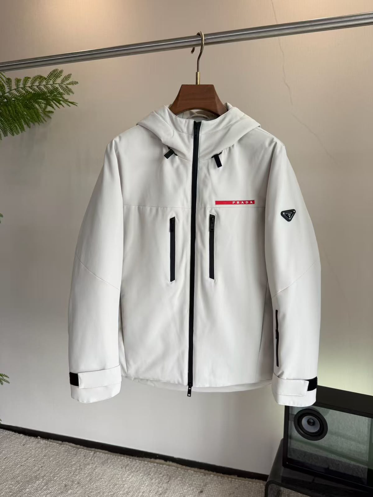 Prada Hooded Jacket - Black, White