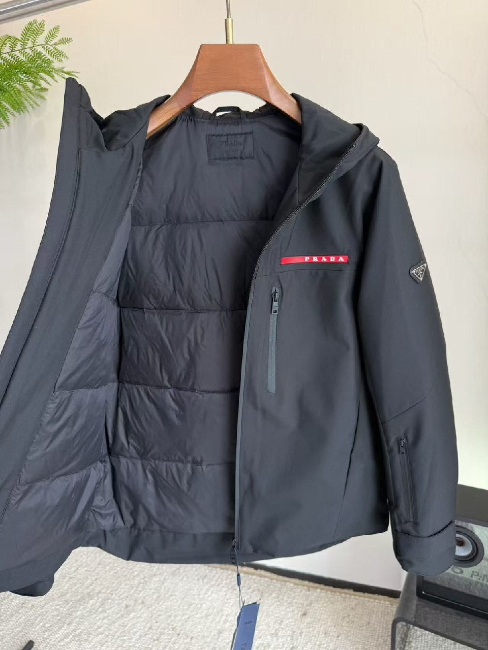 Prada Hooded Jacket - Black, White