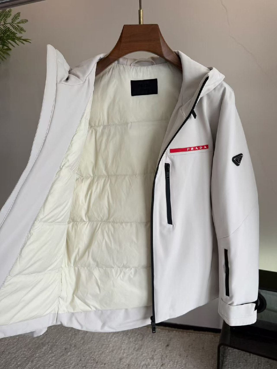 Prada Hooded Jacket - Black, White
