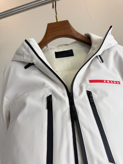 Prada Hooded Jacket - Black, White