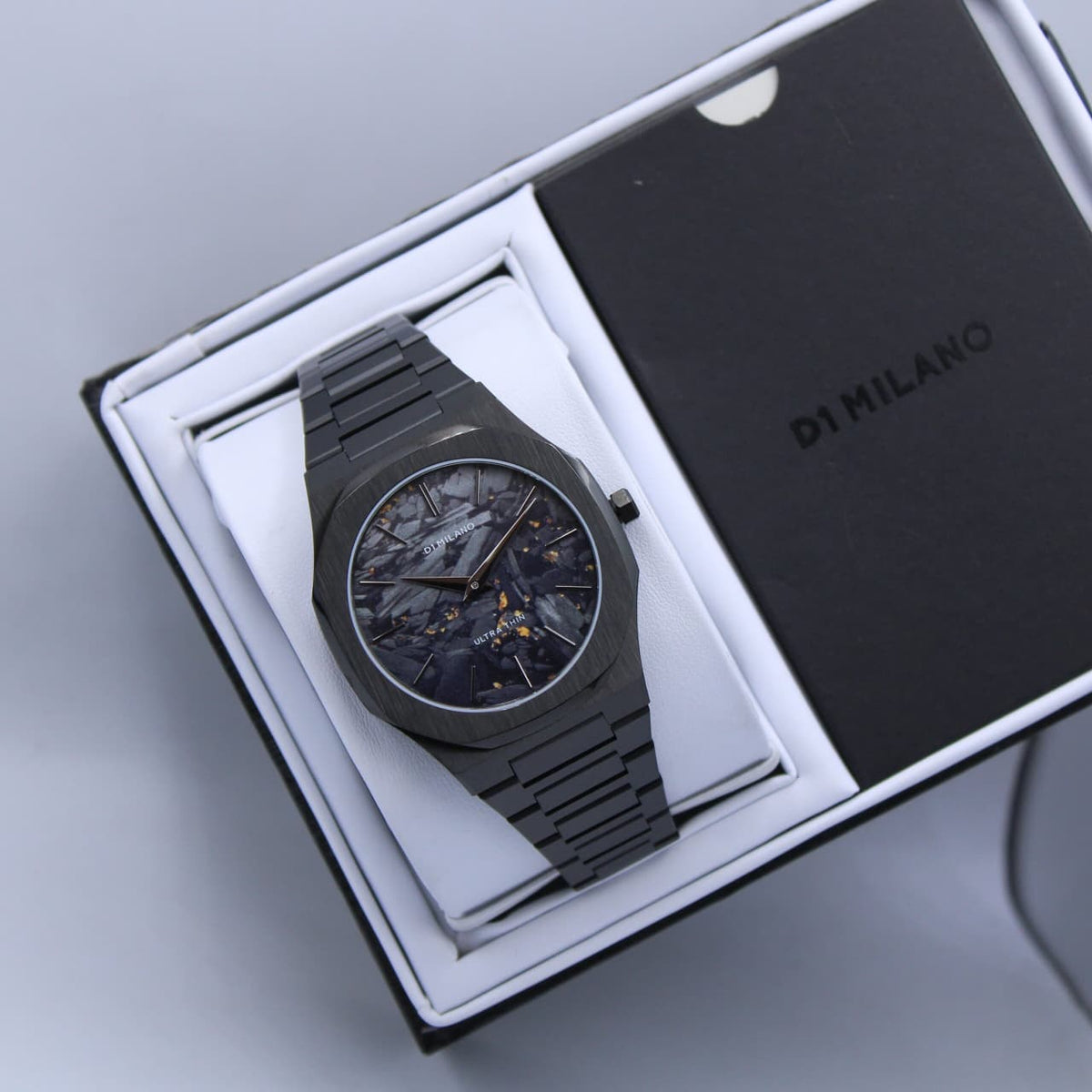 D1 Milano Watch Black Marbled Dial - 
