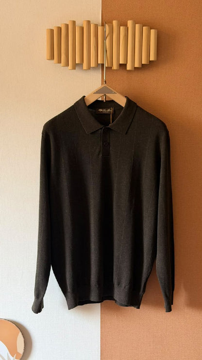 Loro Piana Polo Sweater - Black, Beige, Burgundy