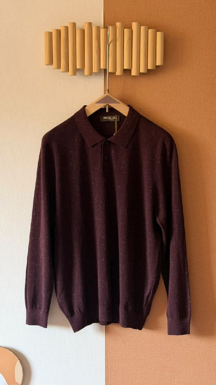 Loro Piana Polo Sweater - Black, Beige, Burgundy