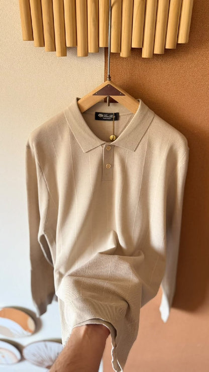 Loro Piana Polo Sweater - Black, Beige, Burgundy