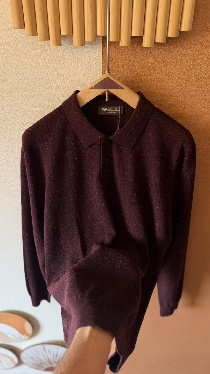 Loro Piana Polo Sweater - Black, Beige, Burgundy
