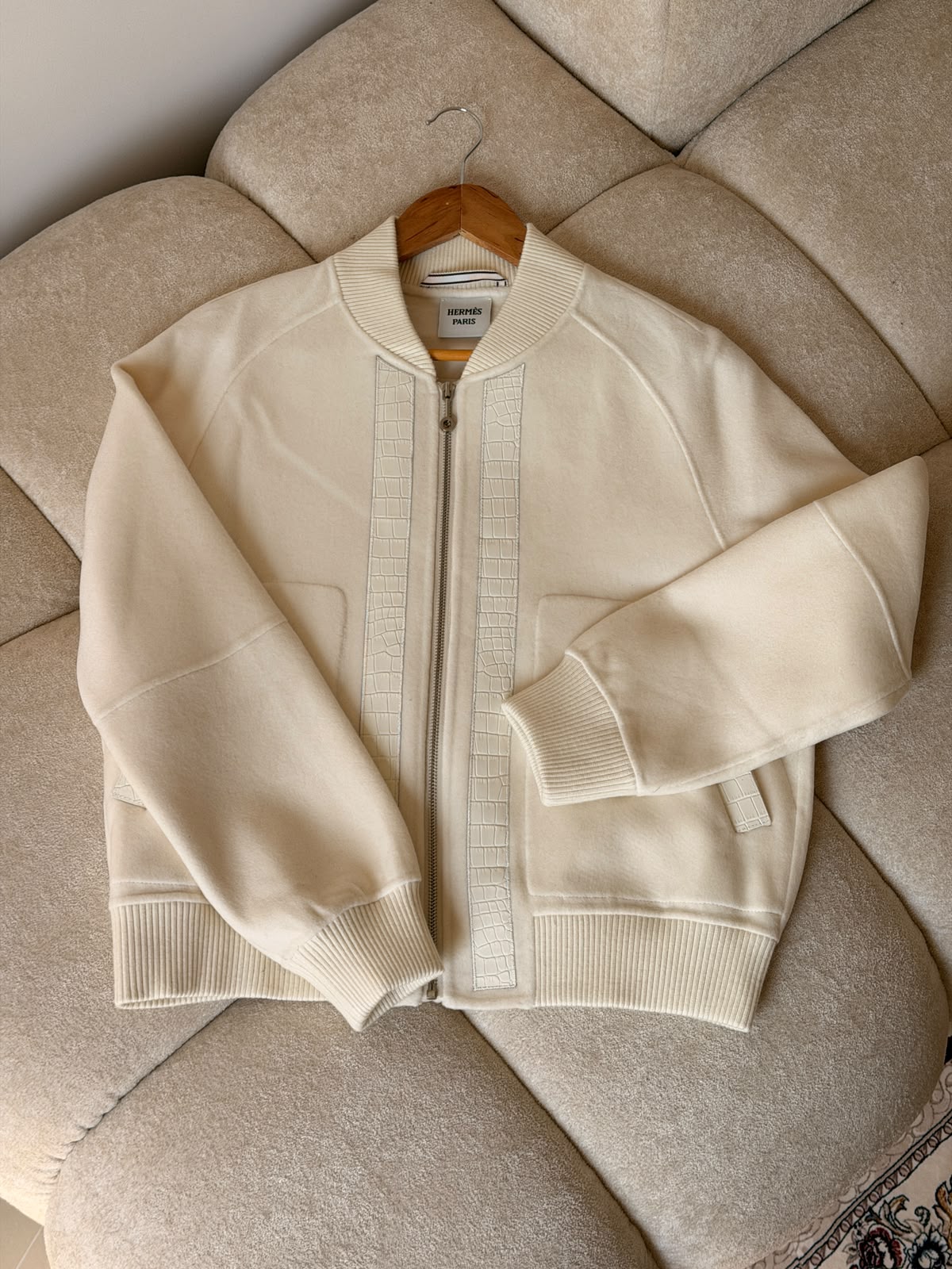 Hermès Bomber Jacket - White Embossed