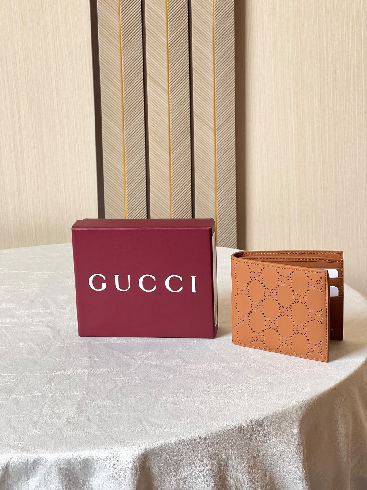 Gucci Perforated Wallet - Brown