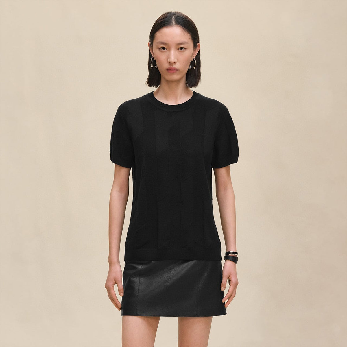 Hermes Knitted T-Shirt - Black