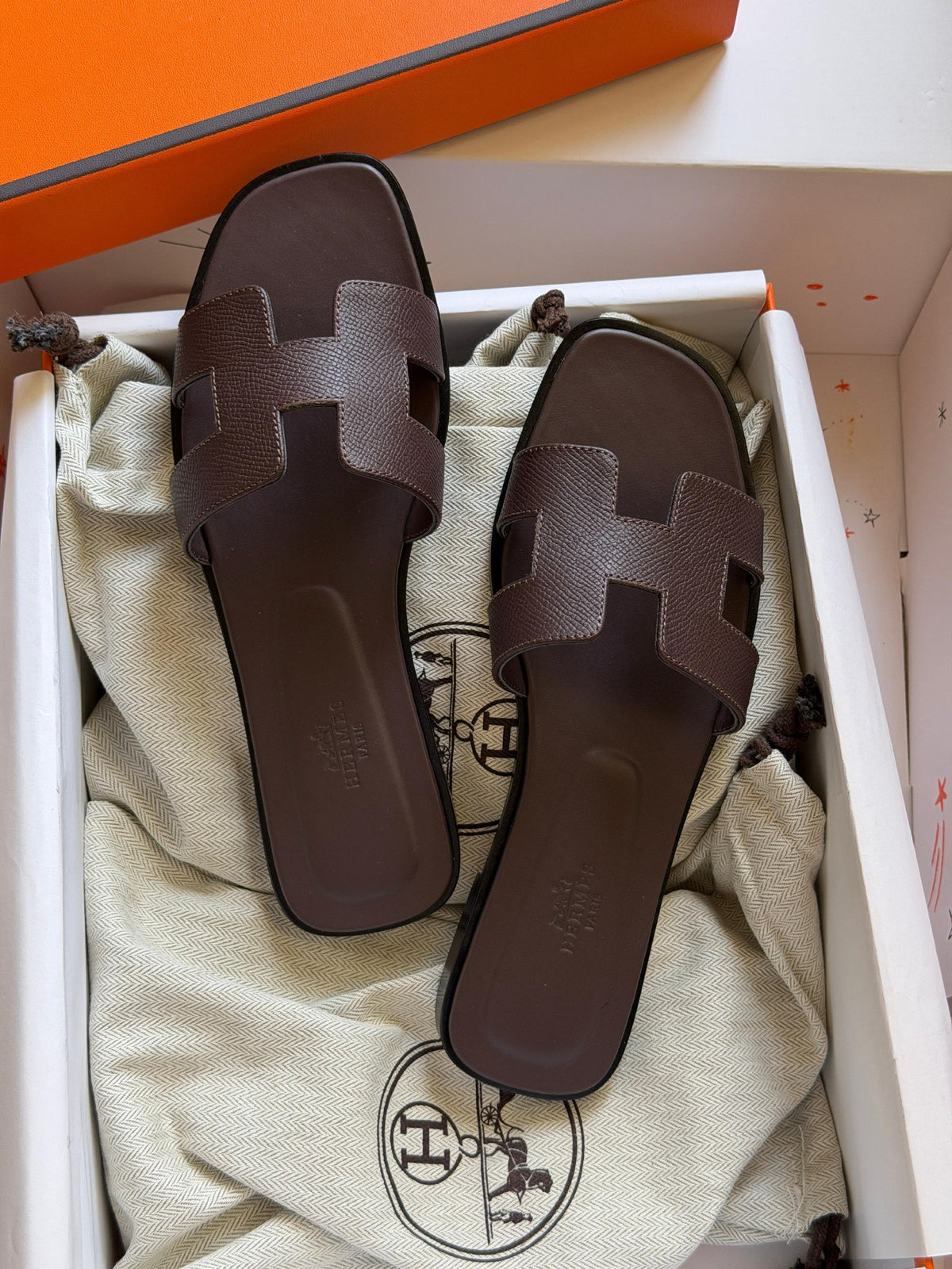 Hermès H-Strap Slippers - Brown