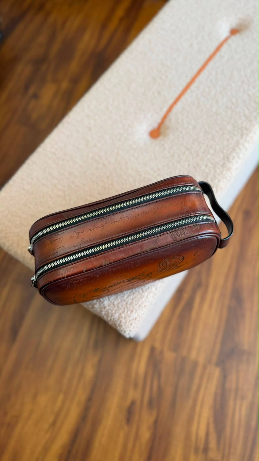 Berluti Double-Zip Clutch - Brown Embossed