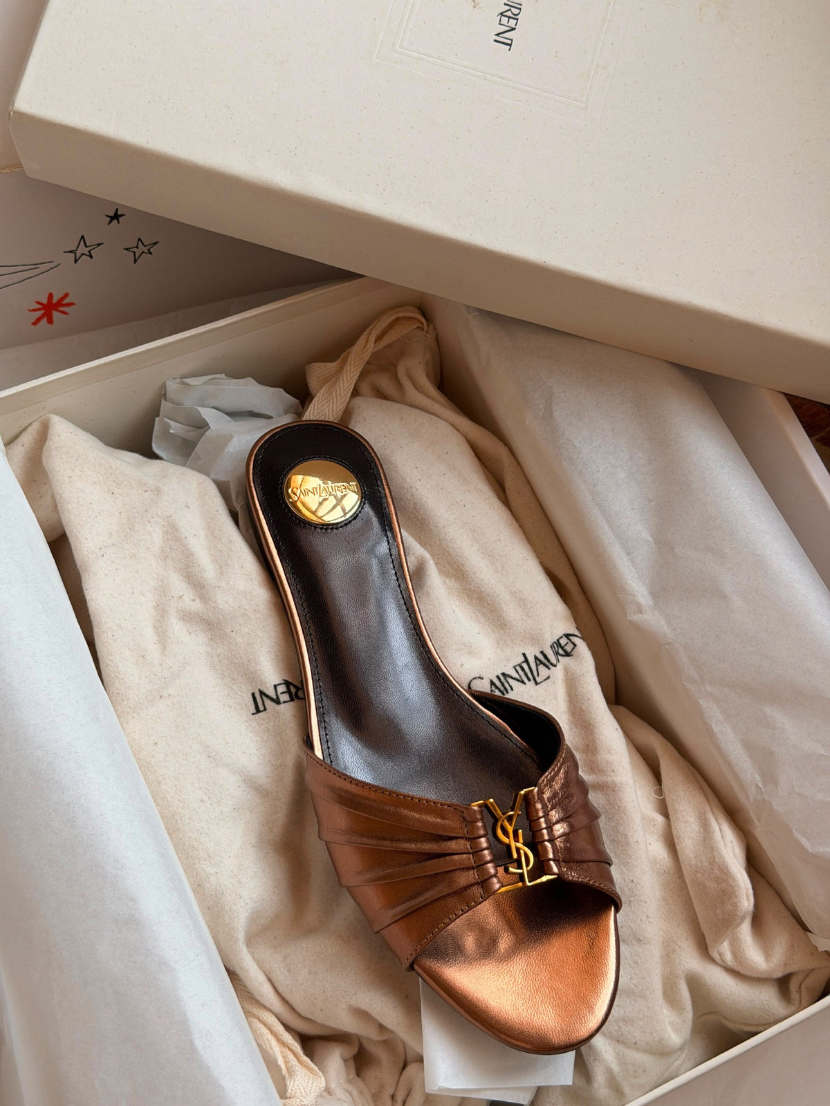 YSL Slippers - Brown