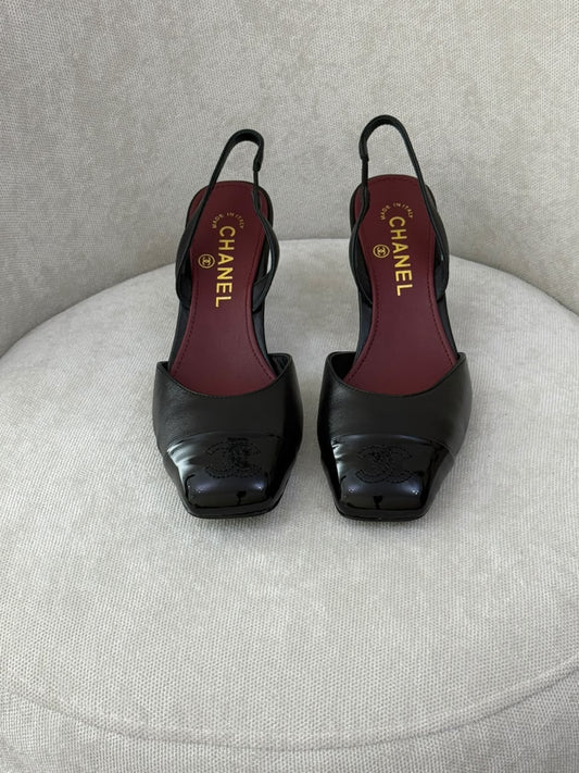 Chanel Slingback Heels - Black