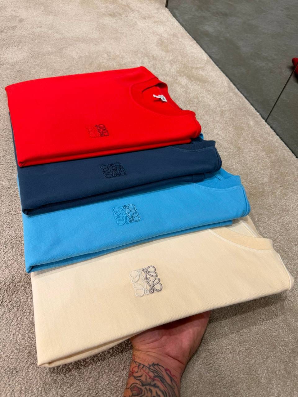Loewe T-Shirt - White, Light Blue, Navy, Red
