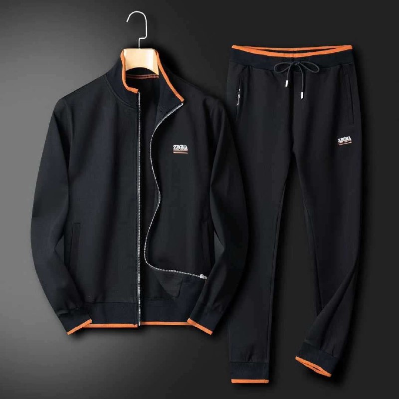 Zara Tracksuit - Black & Orange