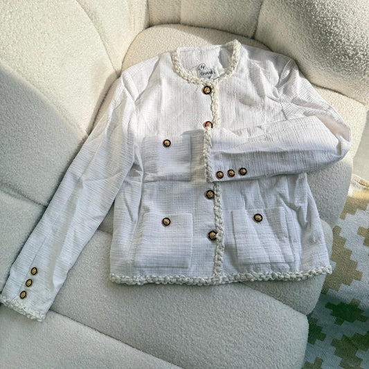 Chanel Jacket Braided Trim - White