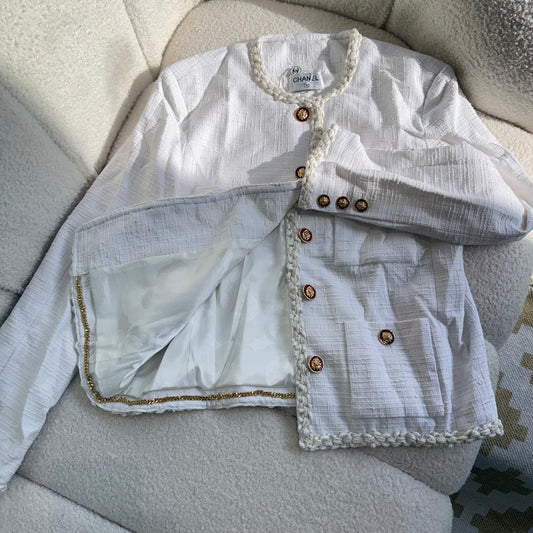 Chanel Jacket Braided Trim - White