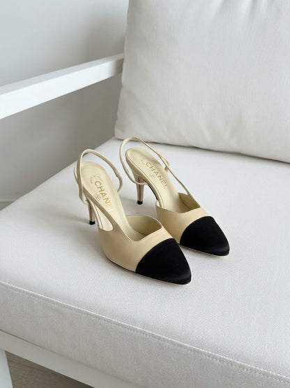 Chanel Heels - Beige & Black