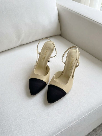 Chanel Heels - Beige & Black