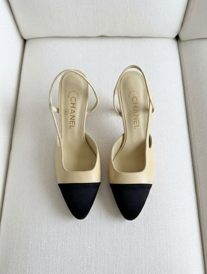 Chanel Heels - Beige & Black