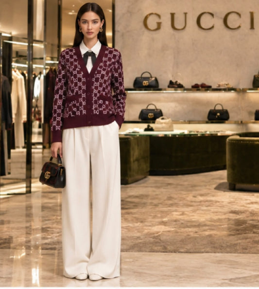Gucci Cardigan - Burgundy Monogram