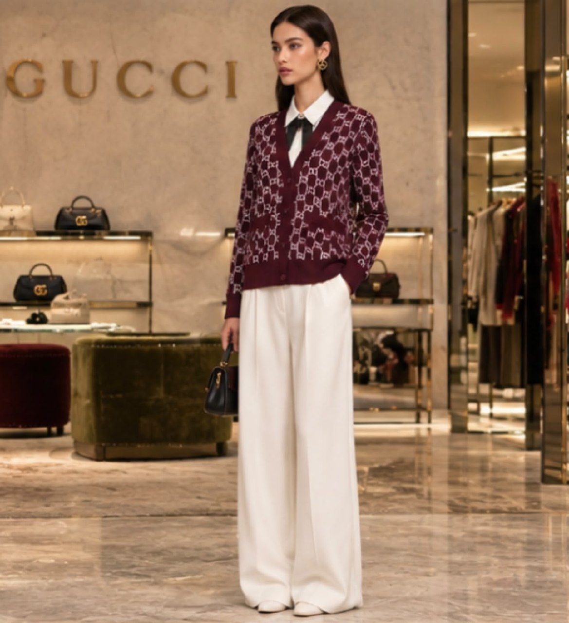 Gucci Cardigan - Burgundy Monogram