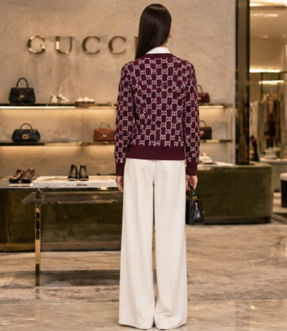 Gucci Cardigan - Burgundy Monogram