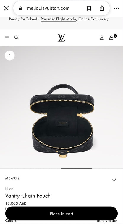 Louis Vuitton Vanity Chain Pouch - Black Monogram
