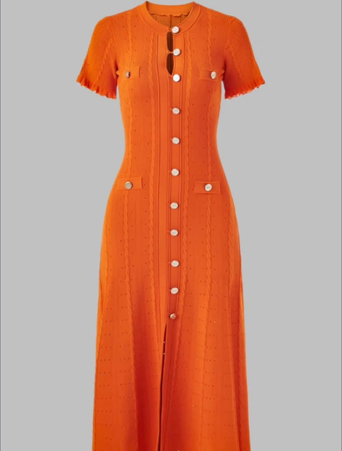 Sandro Button-Front Dress - Orange