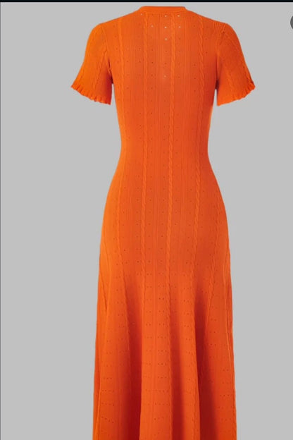 Sandro Button-Front Dress - Orange