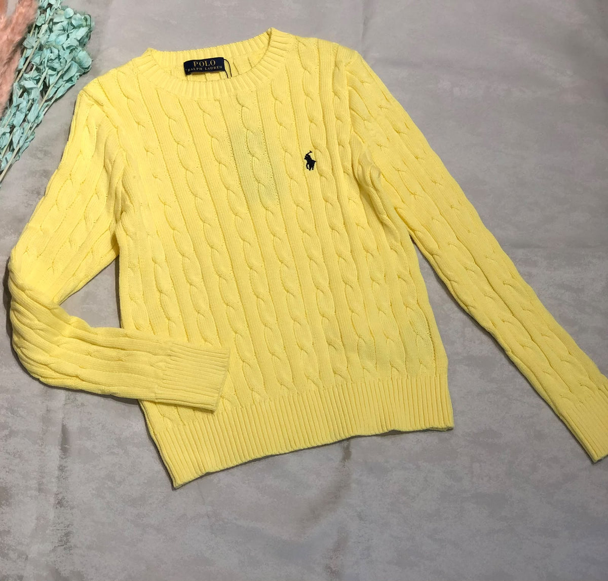 Polo Ralph Lauren Cable Crewneck Sweater - Yellow