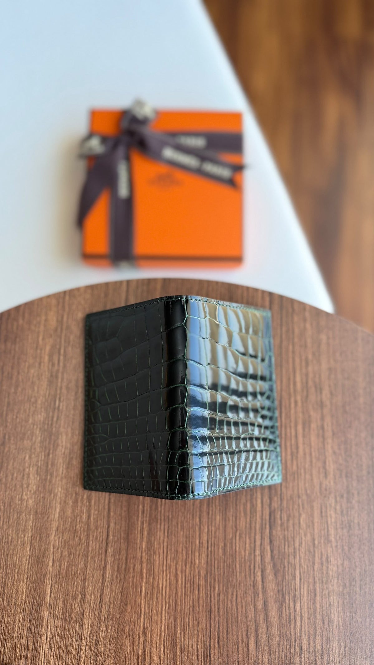 Hermès Euclide Card Holder - Green Embossed