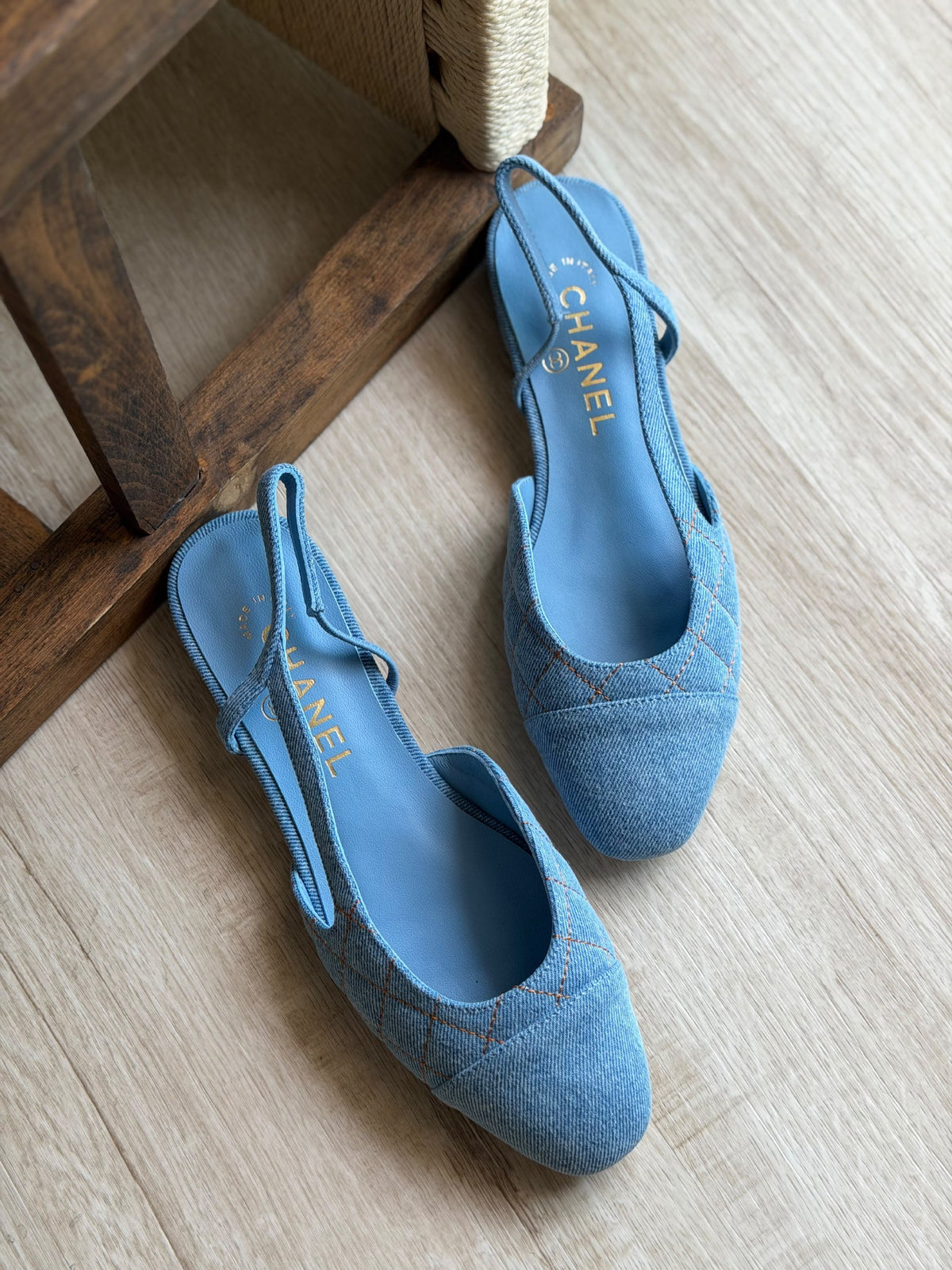 Chanel Slingback Heels - Blue