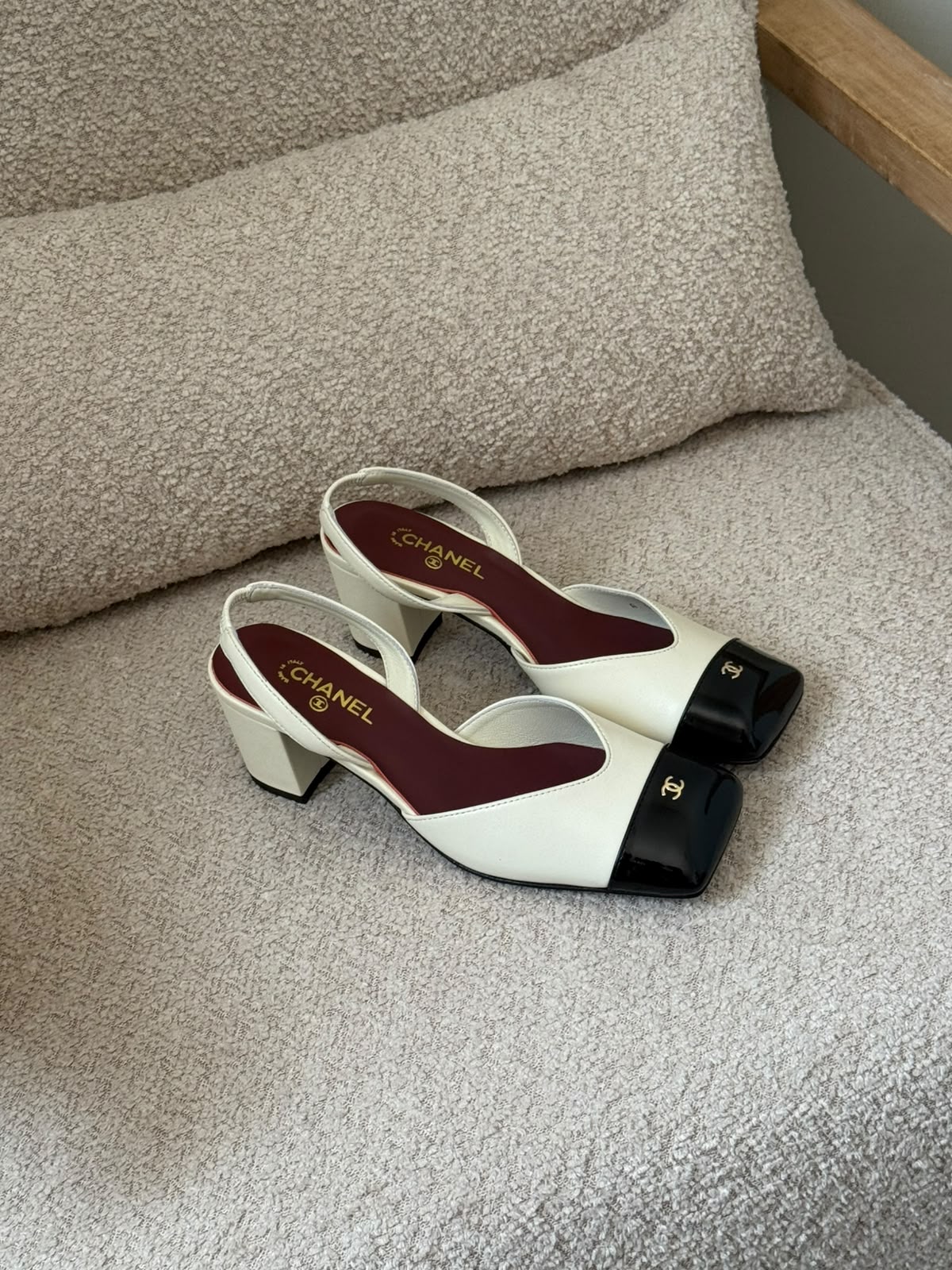 Chanel Heels - White, White & Black, Beige & Black, Gold, Black, Beige