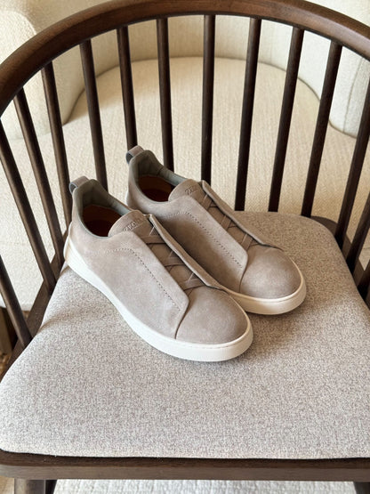 Zegna Low-Top Panel Sneakers - Grey