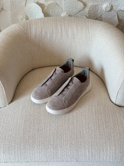 Zegna Low-Top Panel Sneakers - Grey