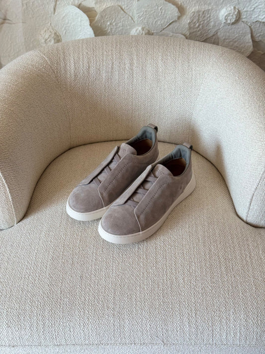Zegna Low-Top Panel Sneakers - Grey
