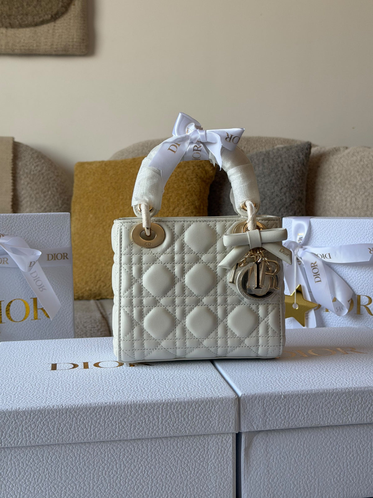 Dior Square Top-Handle Handbag - White