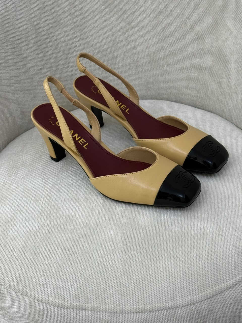 Chanel Heels - Beige & Black